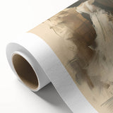 Elegant Woman Living Room Wall Art – Beige & Brown Abstract Canvas