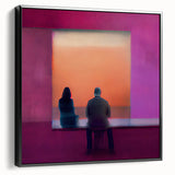 Framed abstract figurative wall art featuring a sleek black canvas with elegant lines and shapes, displayed in a modern setting, ideal for contemporary decor.