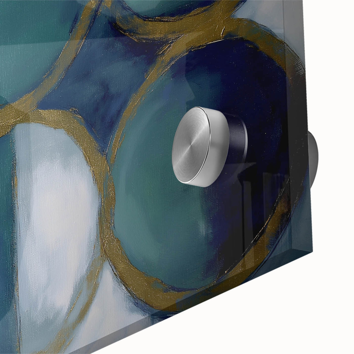 Abstract geometric acrylic glass artwork featuring vibrant colors and intricate patterns, showcasing a close-up view of its textured surface and reflective qualities.