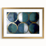 Abstract geometric frame with a gold mat, showcasing a modern design ideal for contemporary decor. Perfect for enhancing living spaces with elegance and style.