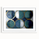 Abstract geometric frame with a white mat, showcasing a modern design, ideal for contemporary decor. Perfect for art displays or gallery walls.