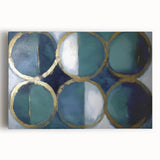 Abstract geometric canvas art showcasing vibrant shapes and colors, designed for modern decor. Perfect for enhancing contemporary interiors with a striking visual element.