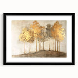 Abstract landscape wall art framed in black, featuring soft pastel colors and geometric shapes, ideal for modern home decor or gallery display.
