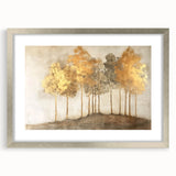 Abstract landscape wall art framed in silver with a white mat, showcasing vibrant colors and textures, perfect for modern home decor or office spaces.