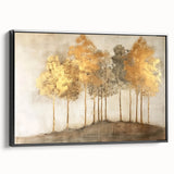 Framed abstract landscape wall art in black, showcasing fluid shapes and earthy tones, perfect for modern home decor. Side view highlights its sleek design and premium finish.