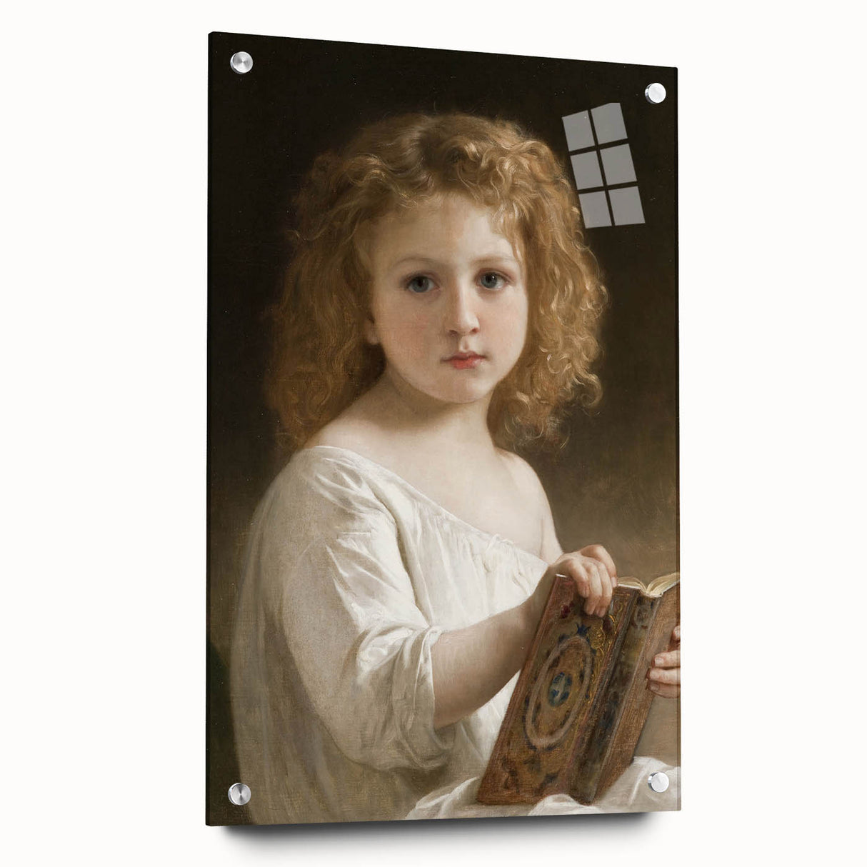 Classic Neoclassical Portrait Art Print - The Story Book by Bouguereau