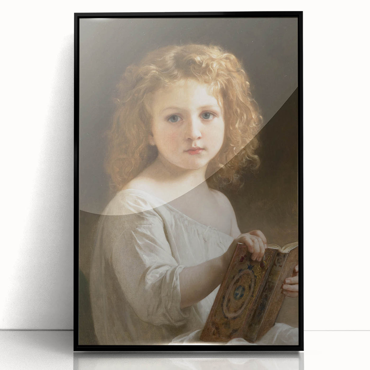 Classic Neoclassical Portrait Art Print - The Story Book by Bouguereau