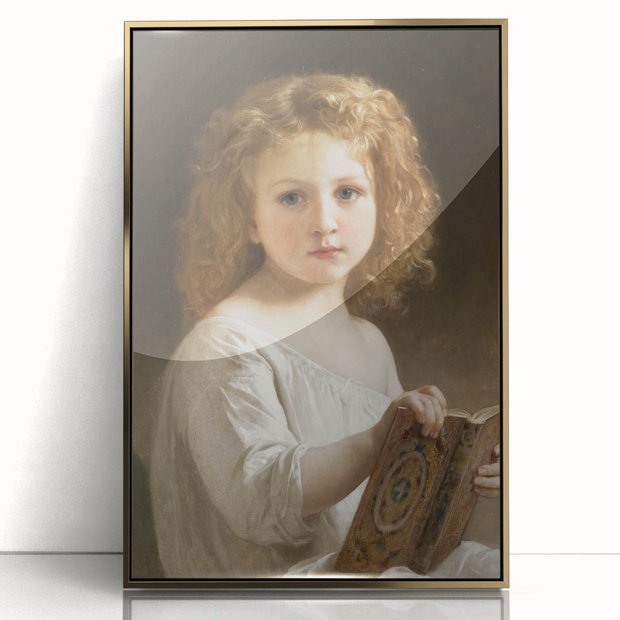 Classic Neoclassical Portrait Art Print - The Story Book by Bouguereau