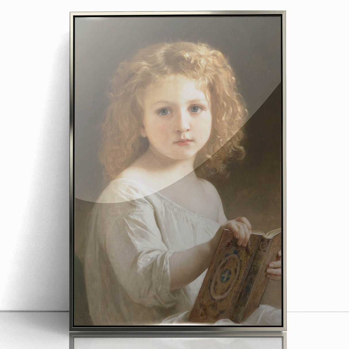 Classic Neoclassical Portrait Art Print - The Story Book by Bouguereau