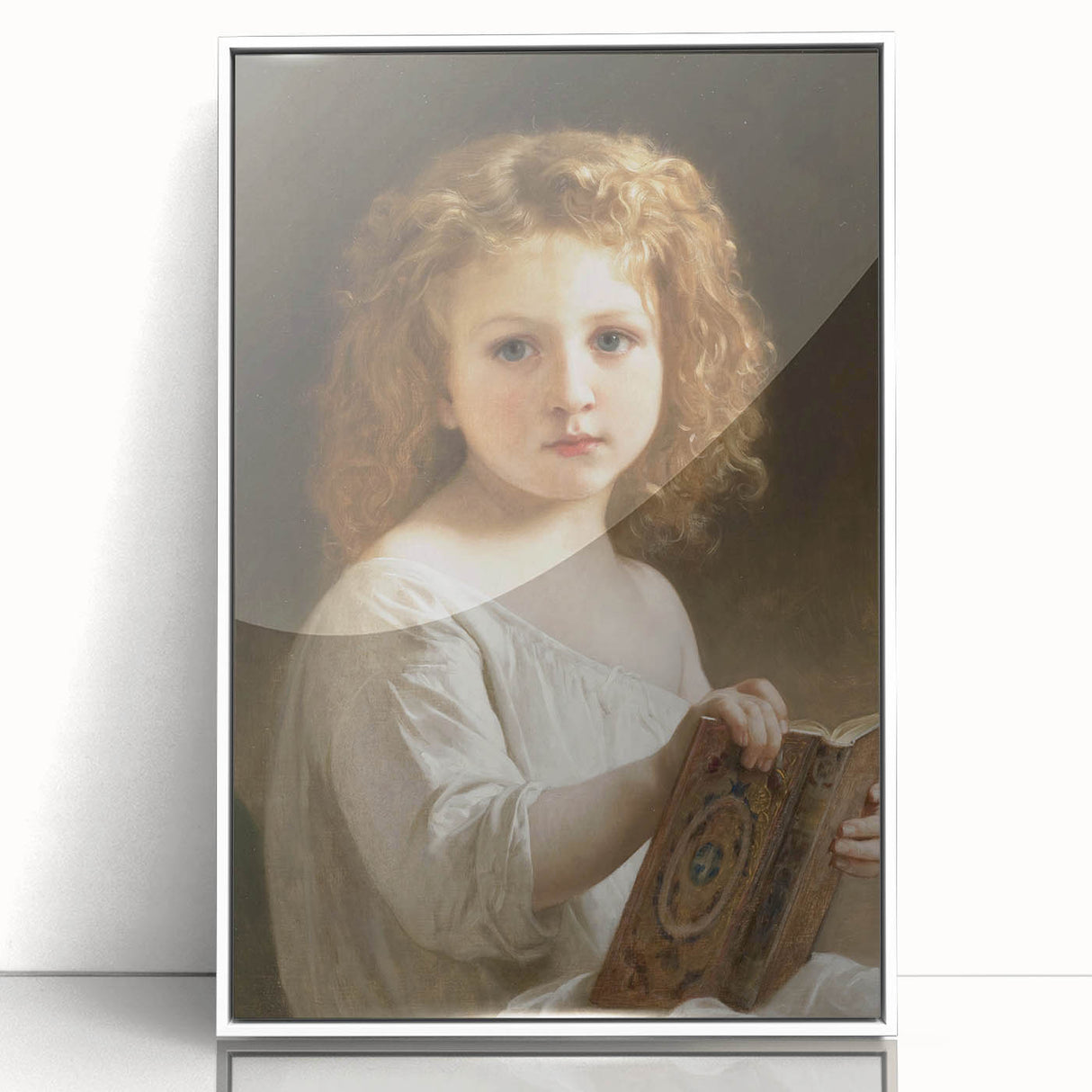 Classic Neoclassical Portrait Art Print - The Story Book by Bouguereau