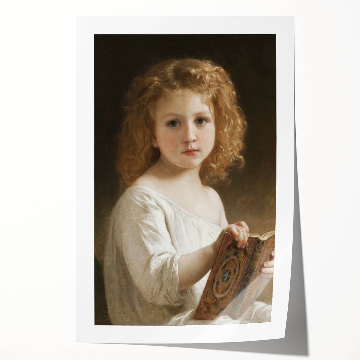 Classic Neoclassical Portrait Art Print - The Story Book by Bouguereau