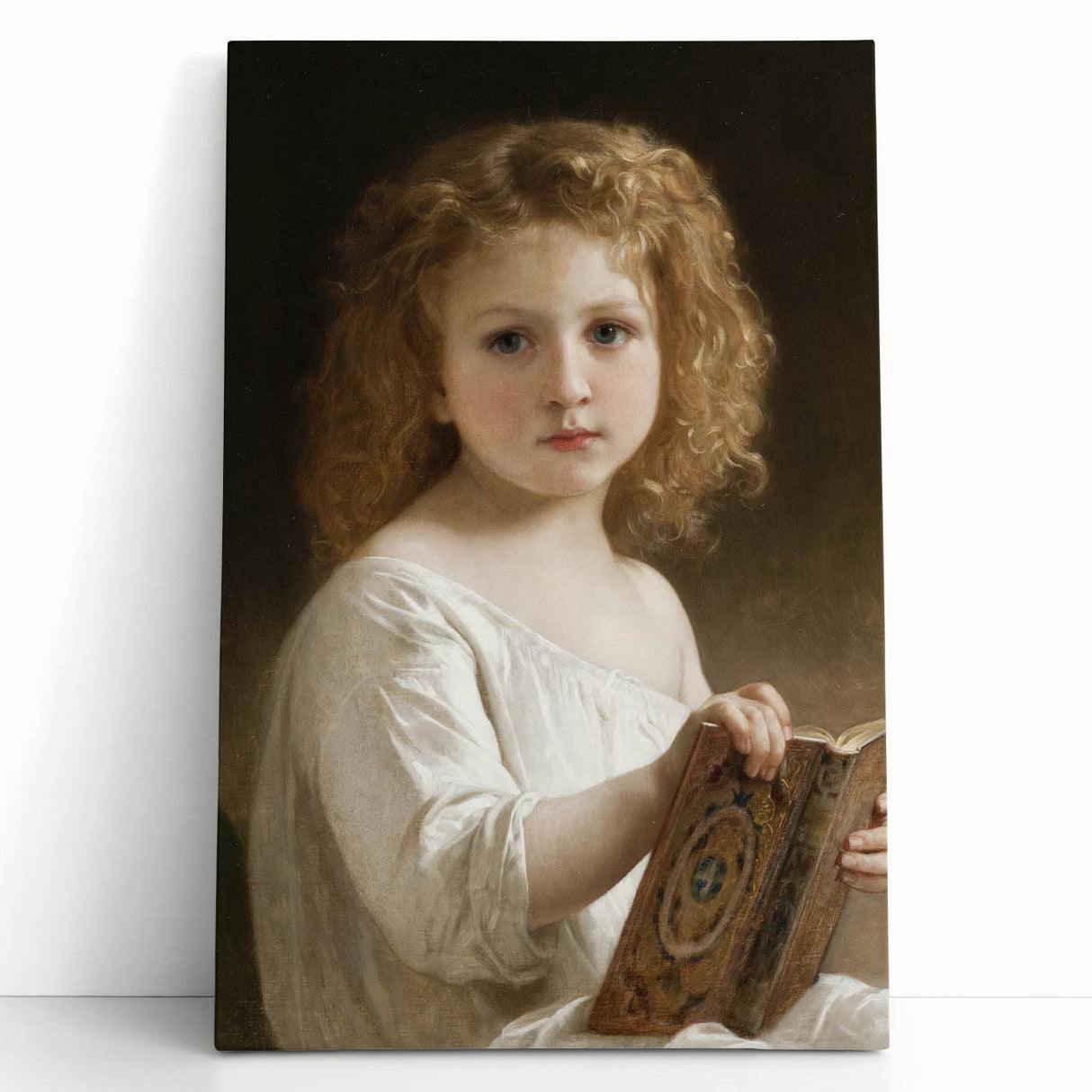 Classic Neoclassical Portrait Art Print - The Story Book by Bouguereau