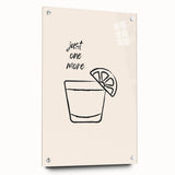 Large abstract wall art depicting food and drinks in vibrant colors on acrylic glass, ideal for dining room decor.