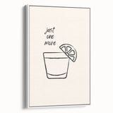 Vintage poster art of colorful cocktails on a framed canvas, ideal for a living room with large black wall art.