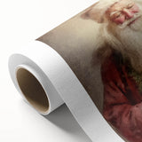 Christmas Wall Art - Santa with Festive Gift Holiday Canvas Print