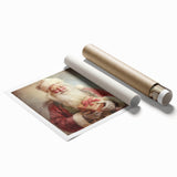 Christmas Wall Art - Santa with Festive Gift Holiday Canvas Print