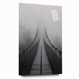 Acrylic glass landscape bridge design viewed from the side, showcasing intricate details and vibrant colors, ideal for modern home decor and art enthusiasts.