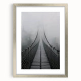 Silver landscape bridge frame with mat, showcasing a sleek front view, ideal for enhancing artwork or photography display in modern decor. Perfect for home or office use.