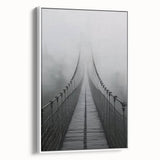 Framed canvas artwork showcasing a landscape bridge in a serene setting, featuring soft colors and intricate details, perfect for home decor enthusiasts.