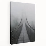 Stretched canvas artwork showcasing a serene landscape bridge view, featuring vibrant colors and intricate details, ideal for home decor or office spaces.