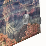 Vibrant close-up of a landscape acrylic art piece showcasing intricate canyon details in rich earth tones, ideal for modern home decor or art enthusiasts.