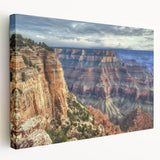 Landscape canvas artwork depicting vibrant canyons with rich earthy tones and dynamic textures, ideal for enhancing modern home decor and artistic spaces.