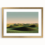 Elegant gold-framed landscape artwork showcasing a serene countryside scene, complete with a white mat, ideal for enhancing home decor and adding a touch of sophistication.