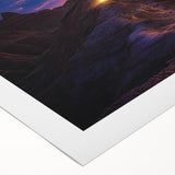 Desert landscape rolled canvas art depicting vibrant sunsets and rugged terrain, showcasing warm hues of orange and brown, ideal for home decor enhancement.