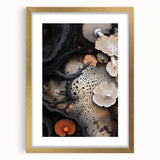 Extra large abstract art print in textured style, featuring swirling gold and white tones on canvas.