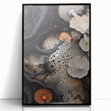Large abstract wall art featuring black and white geometric patterns, printed on framed acrylic.