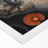 Art deco poster featuring geometric patterns in natural hues on a rolled canvas, suitable for dining room walls.