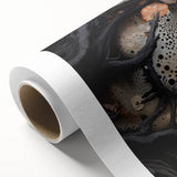 Art Deco poster featuring a geometric pattern in muted gold and teal, rolled canvas, ideal for nursery wall art.