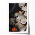 Extra large rolled print of close-up floral elements in natural tones, ideal for art wall dining room or classy bathroom.