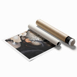 Extra large rolled print featuring close-up floral elements in natural tones, ideal for classy bathroom wall art.