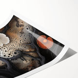 Extra large wall art featuring line art flowers in black on white, rolled canvas, ideal for large living room wall decor.