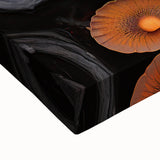 Large art of a black and white landscape painting on stretched canvas, depicting a serene natural scene.