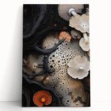 Black and white close-up photo of natural elements on large stretched canvas, ideal for kitchen wall art or bedroom.