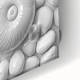 Large abstract wall art featuring close-up nature elements in vibrant green tones on acrylic glass.