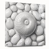 Large abstract wall art on acrylic glass, showcasing vibrant natural elements, ideal for bedroom or dining room decor.