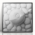Large abstract wall art featuring a close-up of natural elements in black and white, framed in acrylic.