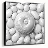 Black and white landscape art painting on framed canvas, featuring a close-up of natural elements, ideal for bedroom decor.