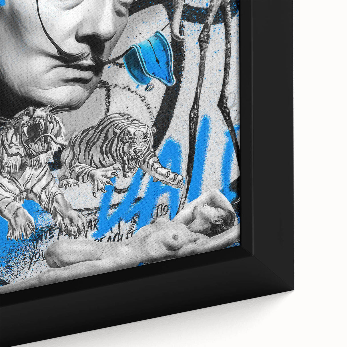 Surreal Pop Art Wall Art - Dali Canvas with Blue and Black