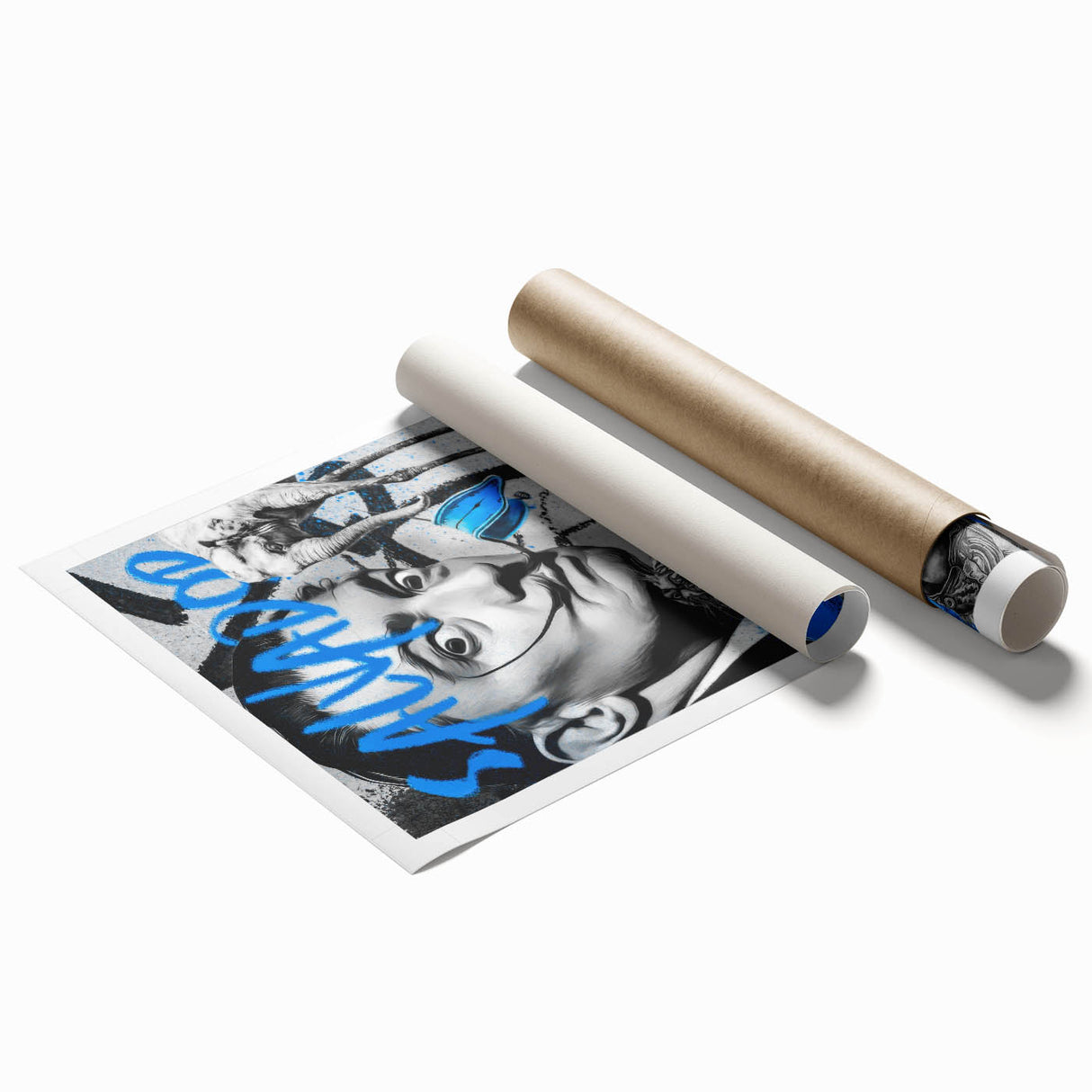 Surreal Pop Art Wall Art - Dali Canvas with Blue and Black