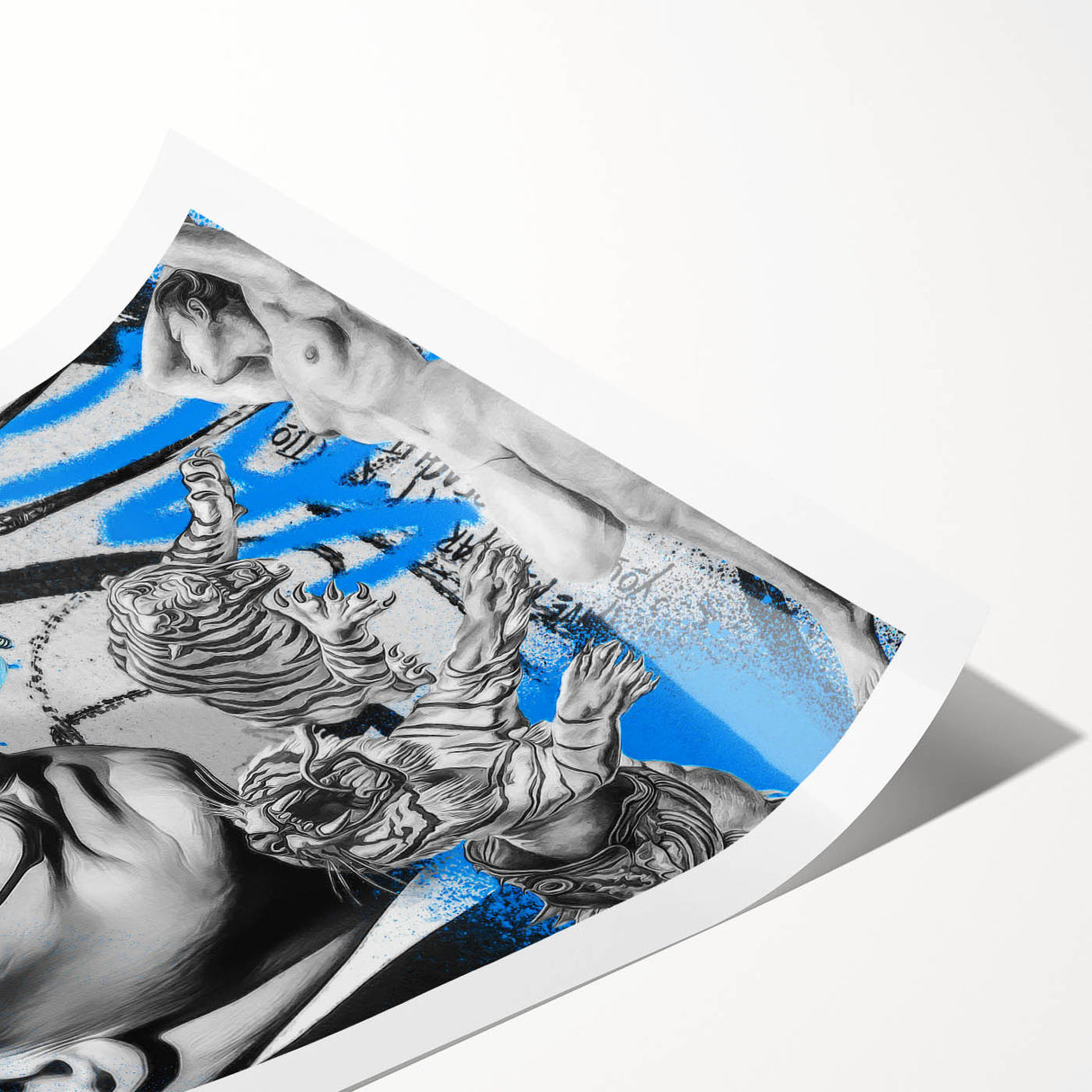 Surreal Pop Art Wall Art - Dali Canvas with Blue and Black