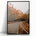 Large abstract wall art featuring autumnal shades on a framed acrylic, suitable for modern living room decor.