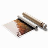 Extra large rolled print featuring a floral art design in autumn colors.