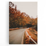 Large black and white stretched canvas depicting a minimalist fall tree scene, suitable for kitchen wall art.