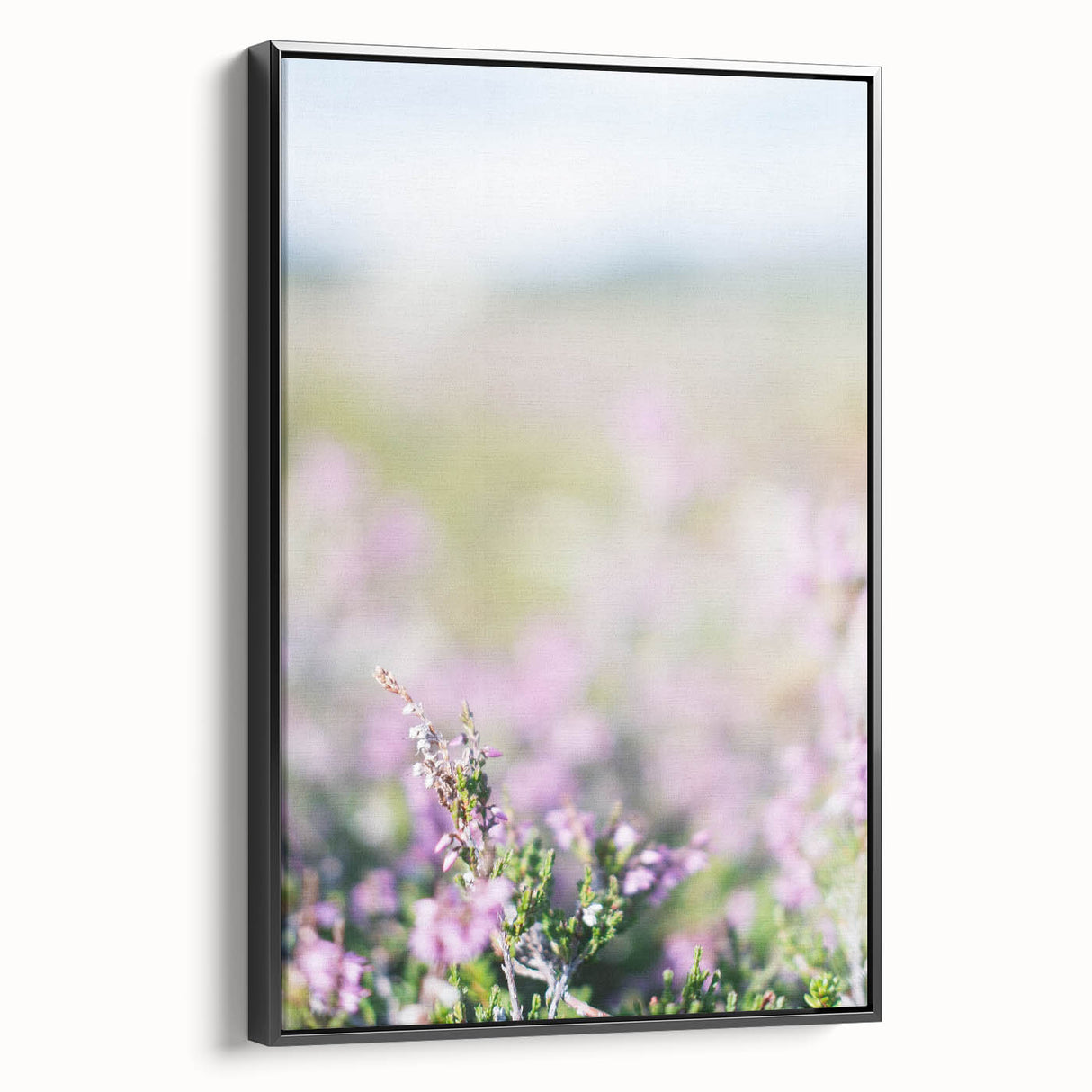 Black and white vintage poster art of a spring landscape on framed canvas, suitable for bedroom decor.