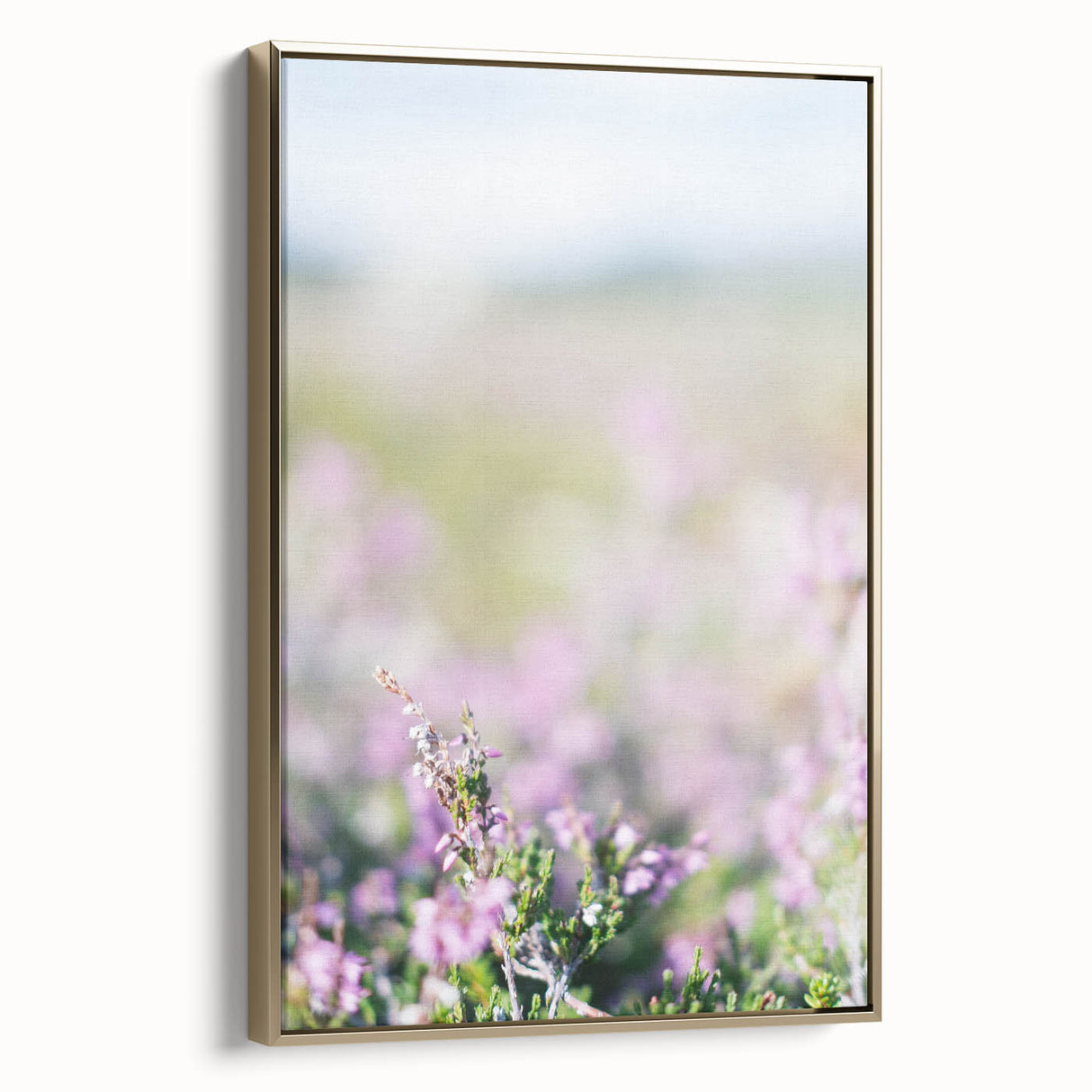 Vintage poster art of a spring landscape on framed canvas, ideal for bedroom wall decor.