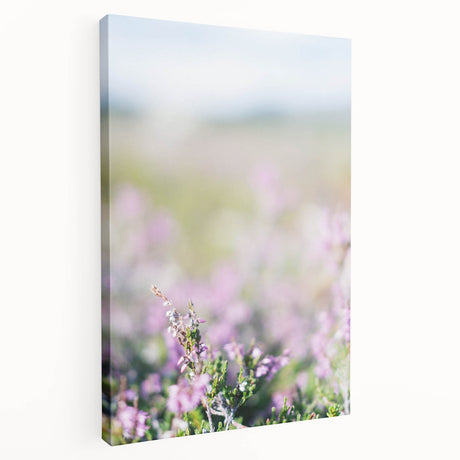 Spring-themed stretched canvas featuring blooming trees in soft pastel colors, ideal for kitchen wall art.